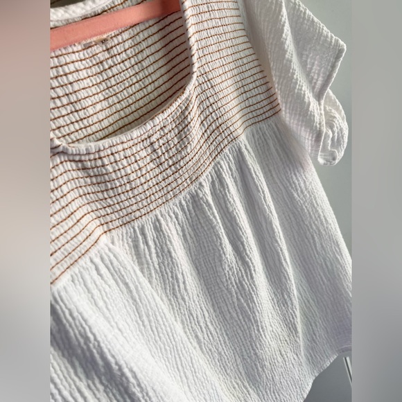 Stitched Embroidered Peasant Top Blouse Roolee size XXL White - Picture 5 of 5